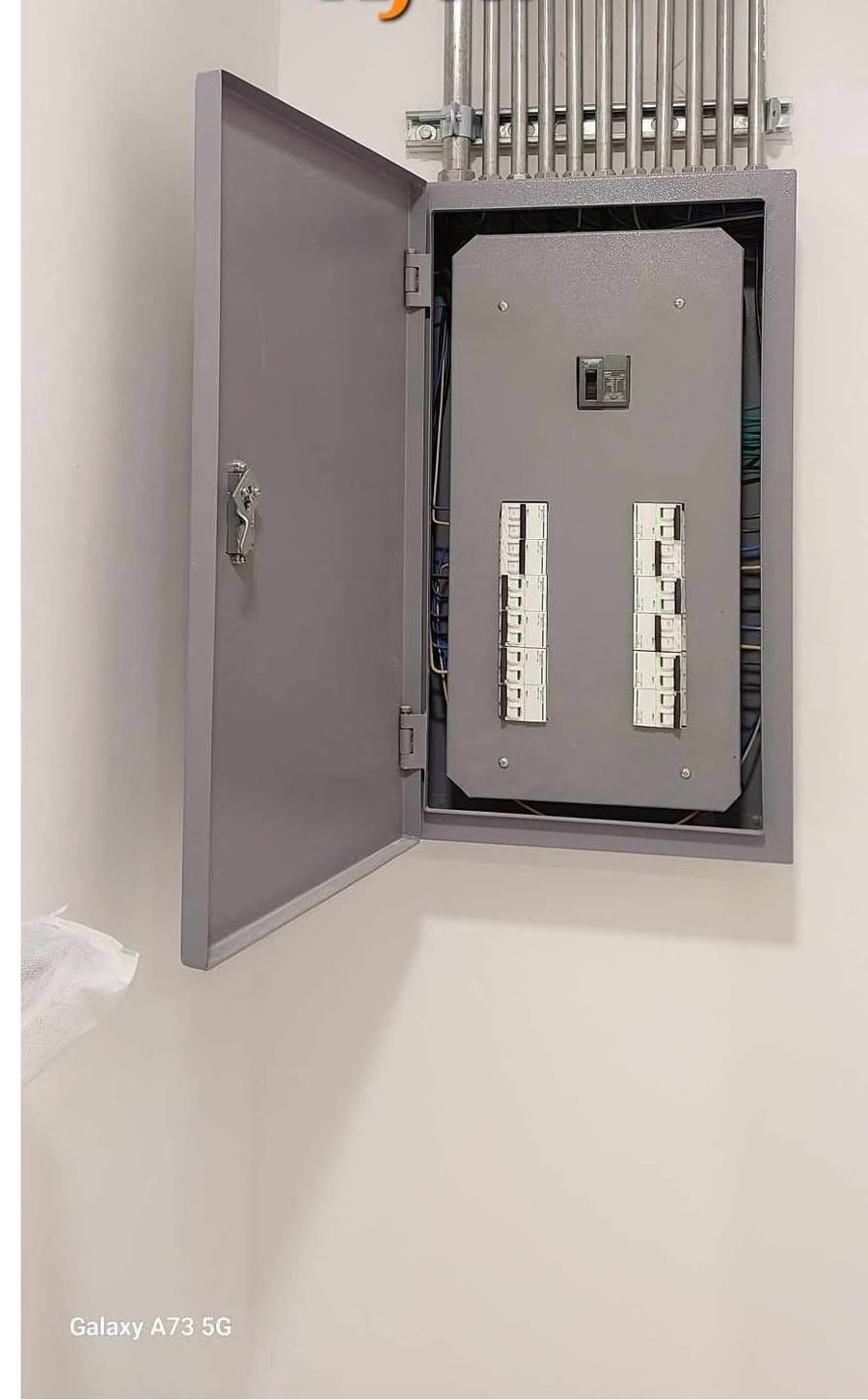 New enclosed panel board with labeled breakers