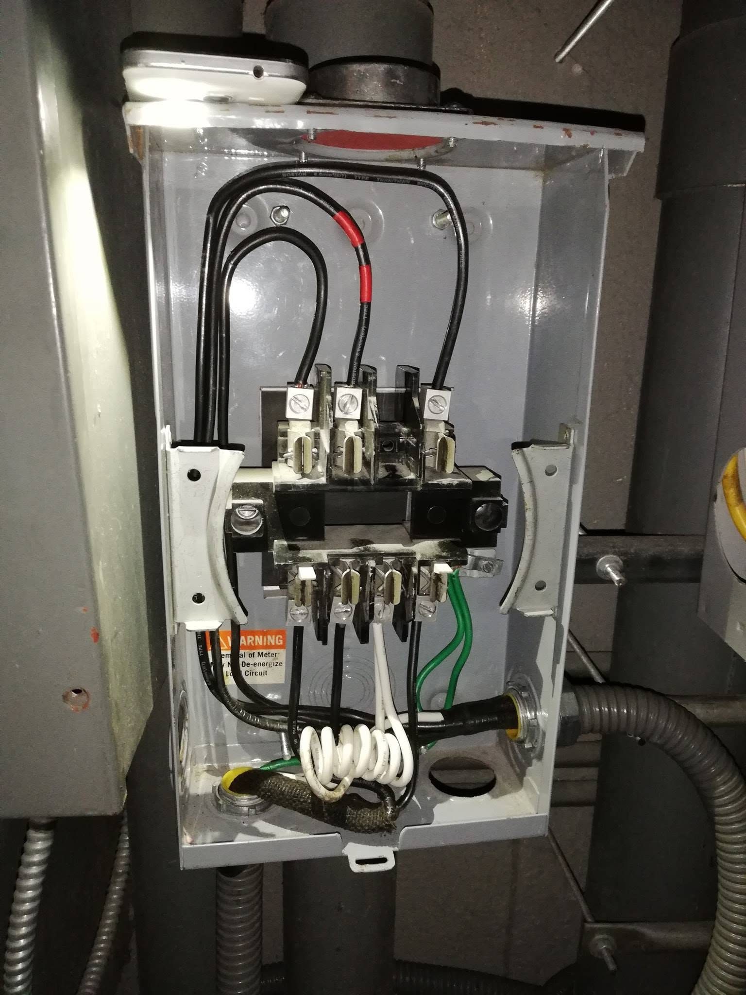 Clean internal panel board wiring with neatly dressed conductors